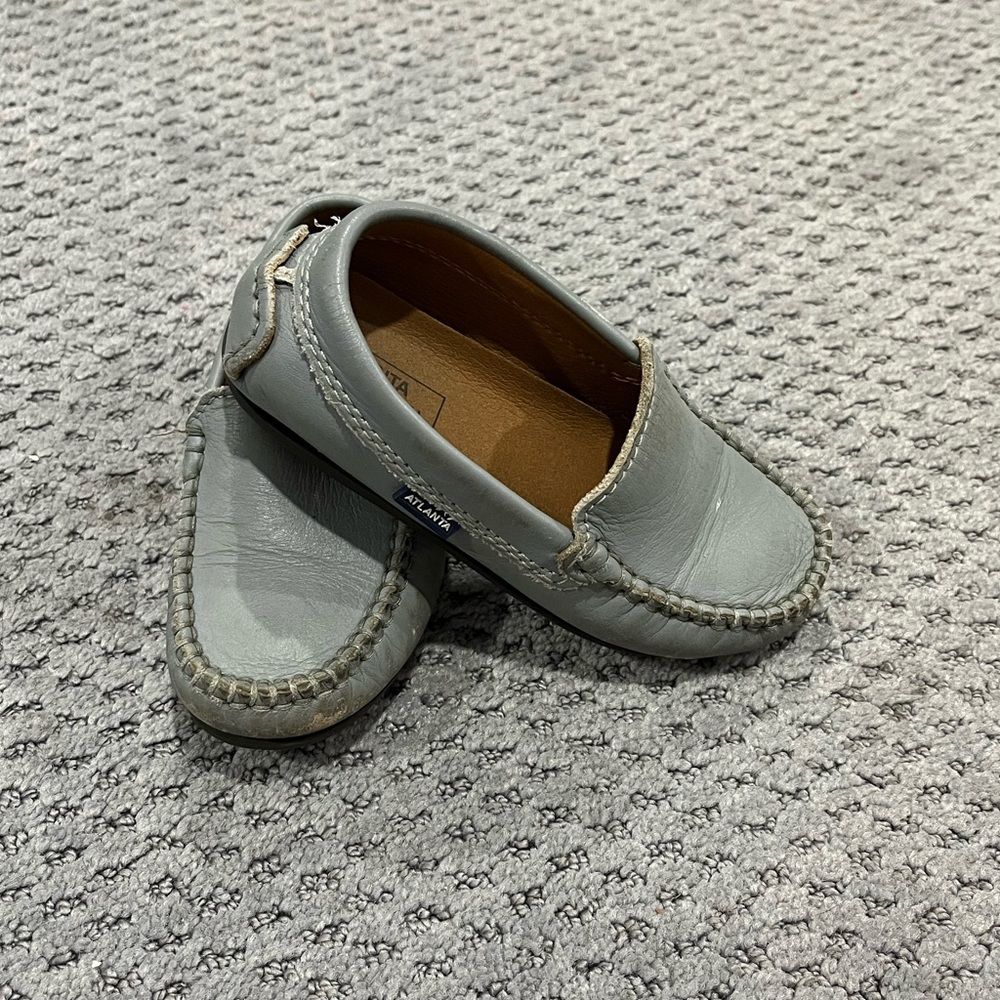 Atlanta Mocassin Gray Leather Loafer Boys Size 27